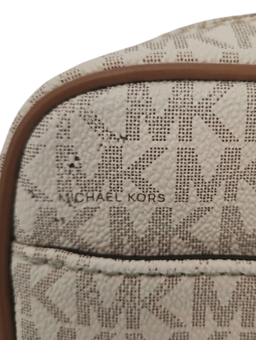 Michael Kors MK Signature Logo Crossbody Bag | Vanilla/Acorn | Flight Bag - Picture 6 of 6